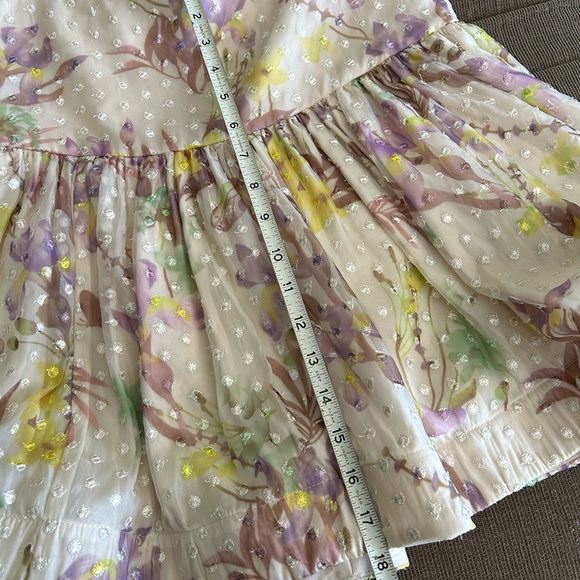 Alexis Pheobe Floral Embroidered Mini Skirt - Cream and Purple RARE HTF - Picture 10 of 16